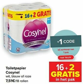 Carrefour Toiletpapier cosynel aanbieding