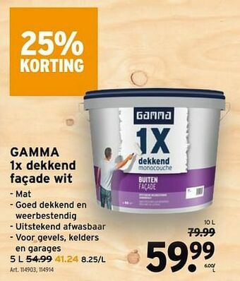 GAMMA Gamma 1x dekkend buiten aanbieding