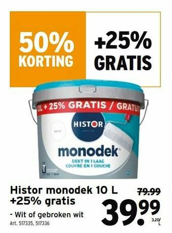GAMMA Histor monodek aanbieding