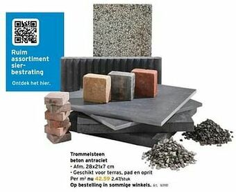 GAMMA Trommelsteen beton antraciet aanbieding