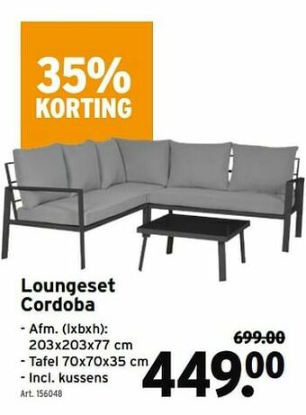 GAMMA Loungeset cordoba aanbieding