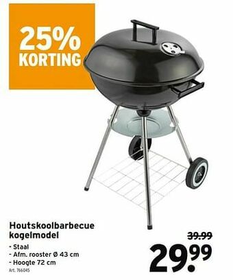 Houtskoolbarbecue kogelmodel