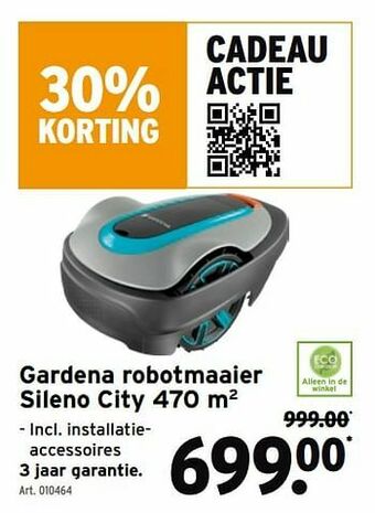GAMMA Gardena robotmaaier sileno city 470 m2 aanbieding
