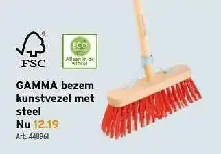 Gamma bezem kunstvezel met steel