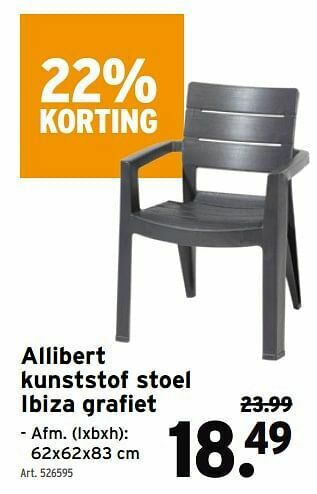 GAMMA Allibert kunststof stoel ibiza grafiet aanbieding