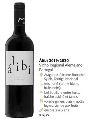 Alibi 2019/2020 Vinho Regional Alentejano Portugal