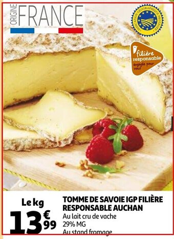 Tomme De Savoie IGP Filière Responsable Auchan