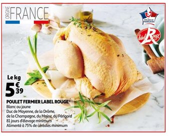 Auchan Poulet Fermier Label Rouge aanbieding