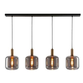 Leen Bakker Hanglamp toulouse 4-lichts - zwart - 150x120x10 cm aanbieding
