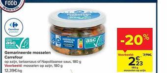 Carrefour Gemarineerde mosselen aanbieding