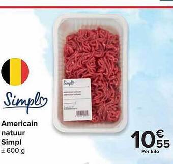 Carrefour Americain natuur simpl aanbieding