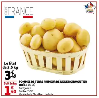 Auchan Pommes De Terre Primeur Des Îles De Noirmoutier aanbieding