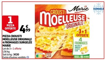 Auchan Pizza Crousti Moelleuse Originale 4 Fromages Surgelée Marie aanbieding