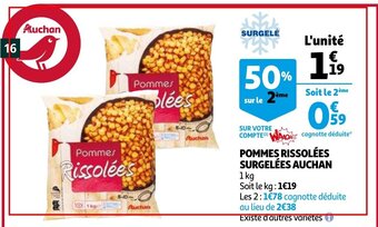 Auchan Pommes Rissolées Surgelées Auchan aanbieding