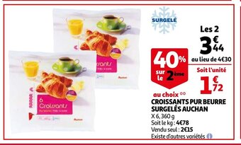 Auchan Croissants Pur Beurre Surgelés Auchan aanbieding