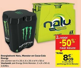 Carrefour Energy drink monster aanbieding