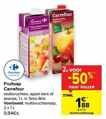 Carrefour Fruitsap carrefour aanbieding