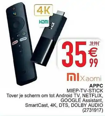 Cora Mi Xiaomi Appc Miep-tv-stick aanbieding