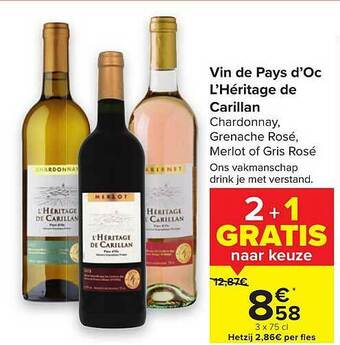 Carrefour Vin De Pays D'oc L'héritage De Carillan aanbieding