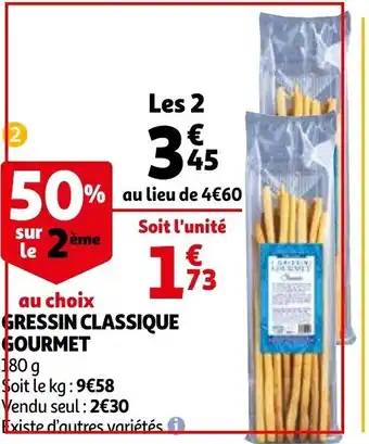 Auchan Gressin Classique Gourmet 180g aanbieding