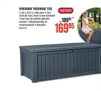 HandyHome Opbergbox 'rockwood' 570l Keter aanbieding