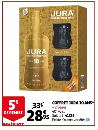 Auchan Coffret Jura 10 Ans + 2 Verres aanbieding