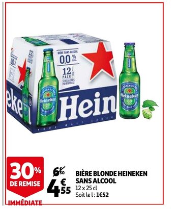 Auchan Bière Blonde Heineken Sans Alcool aanbieding