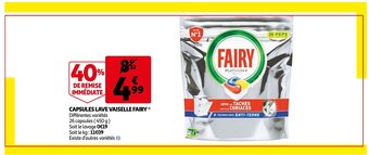 Auchan Capsules Lave Vaiselle Fairy aanbieding