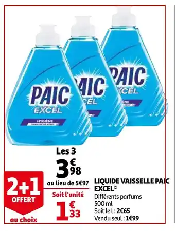 Auchan Liquide Vaisselle Paic Excel aanbieding