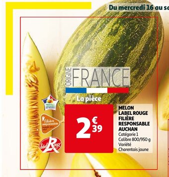 Auchan Melon Label Rouge Filière Responsable Auchan aanbieding