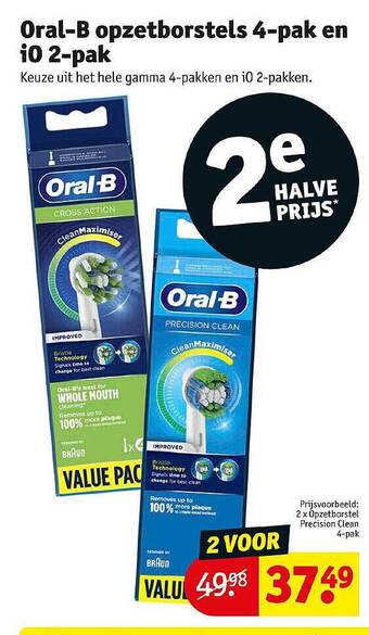 Kruidvat Oral-b opzetborstels 4-pak en io 2-pak aanbieding