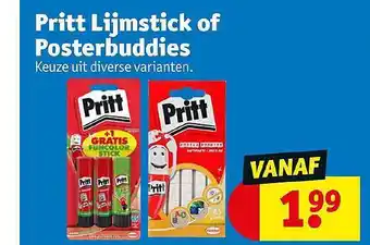 Kruidvat Pritt lijmstick of posterbuddies aanbieding