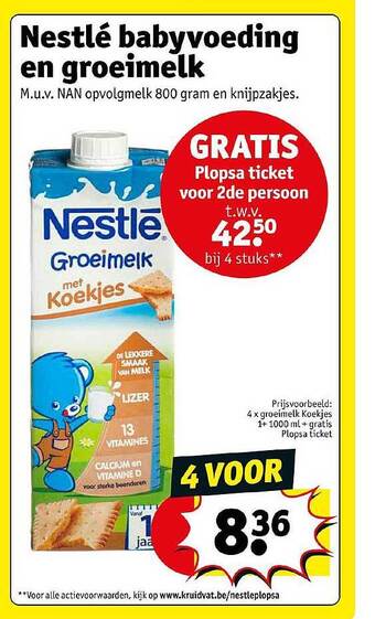 Kruidvat Nestlé babyvoeding en groeimelk aanbieding