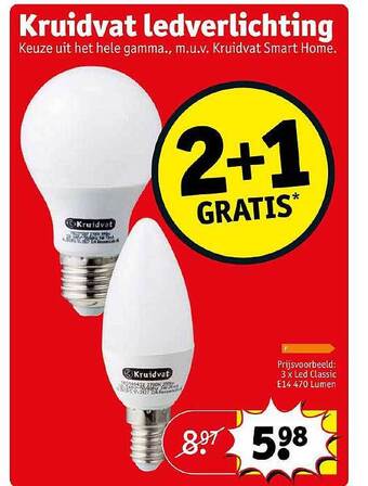 Kruidvat Kruidvat ledverlichting 2+1 gratis aanbieding