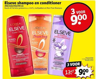 Kruidvat Elseve shampoo en conditioner aanbieding