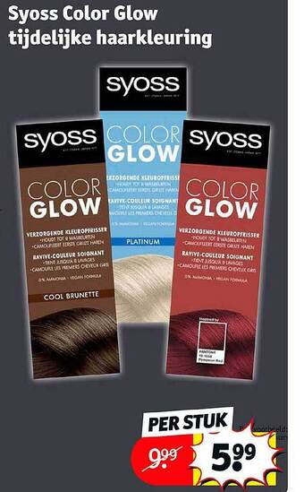 Kruidvat Syoss color glow tijdelijke haarkleuring aanbieding