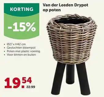 AVEVE Van der leeden drypot op poten aanbieding