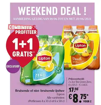 Delhaize Bruisende Of Niet-bruisende Ijsthee Lipton aanbieding