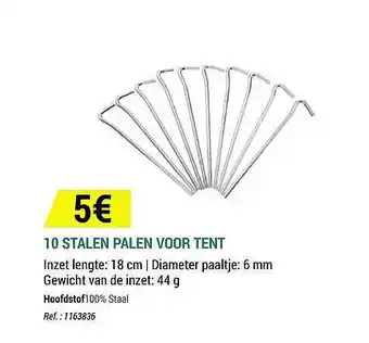 Decathlon 10 Stalen Palen Voor Tent aanbieding
