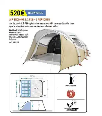 Decathlon Air Seconds 5.2 F&b - 5 Personen aanbieding