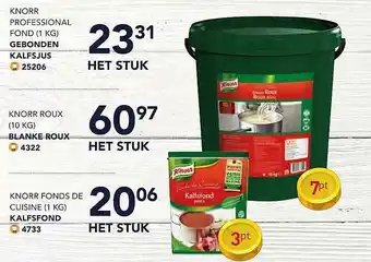 Bidfood Knorr Professional Fond Gebonden Kalfsjus, Knorr Roux Blanke Roux, Knorr Fonds De Cuisine Kalfsfond aanbieding