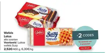 Carrefour Market Wafels Lotus 400g aanbieding
