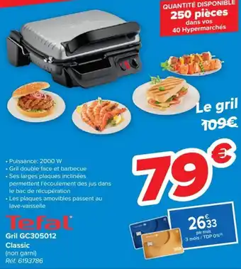 Carrefour Tefal Gril GC305012 Classic aanbieding