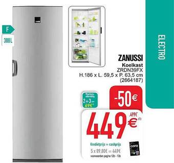 Cora Zanussi Koelkast Zrdn39fx aanbieding