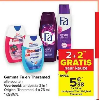 Carrefour Gamma Fa En Theramed 75 ml aanbieding