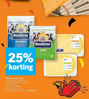 Albert Heijn Alle Beemster Kaas 25% Korting aanbieding