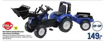 Falk New Holland Speelgoedtractor Met Schep En Aanhanger