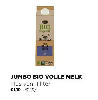 Jumbo Jumbo Bio Volle Melk 1 liter aanbieding