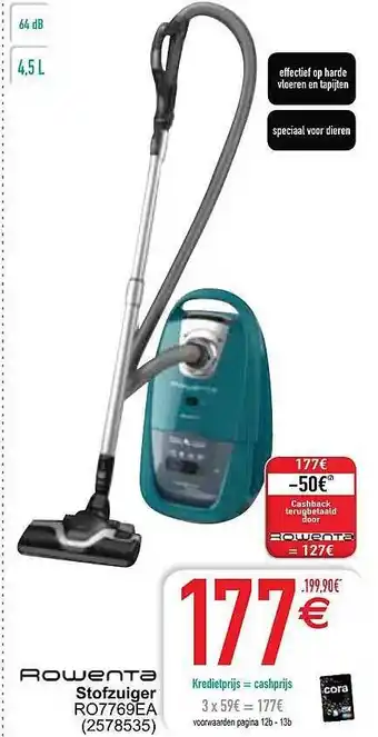 Cora Rowenta Stofzuiger Ro7769ea aanbieding