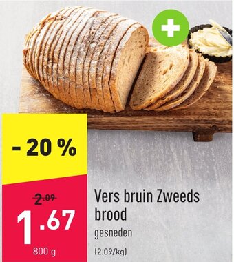 ALDI Vers bruin zweeds brood 800g aanbieding